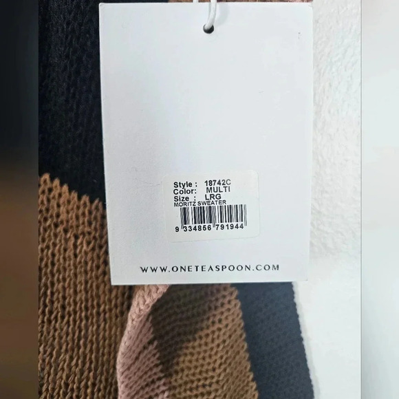 NWT Moritz sweater multi color open knit Size large One Teaspoon - Picture 3 of 5